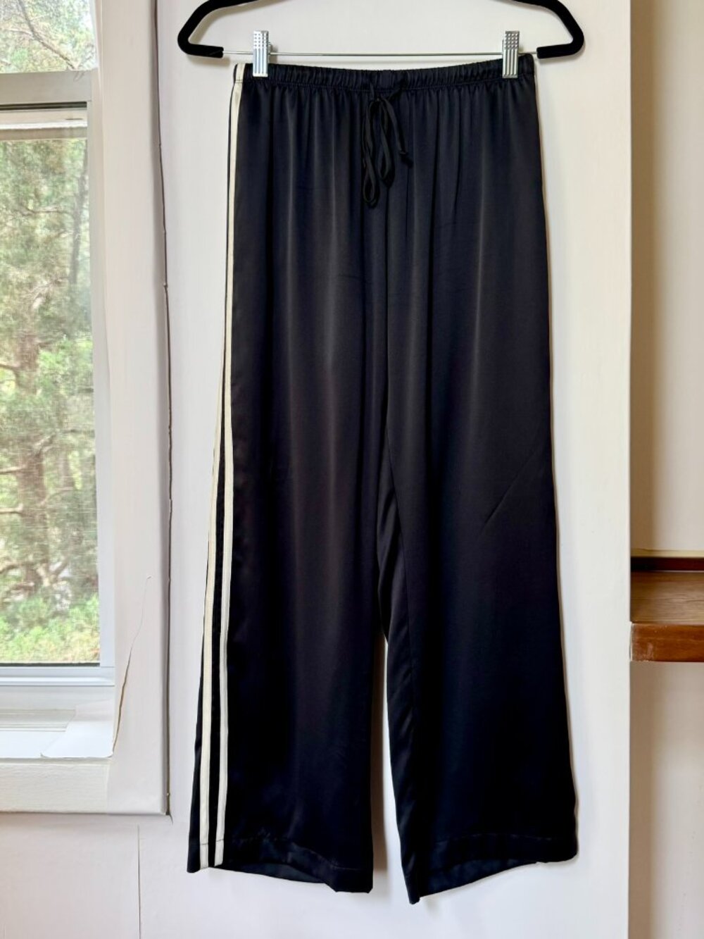DONNI The Silk Stripe Crop Pants Jet Black Small - Picture 5 of 14